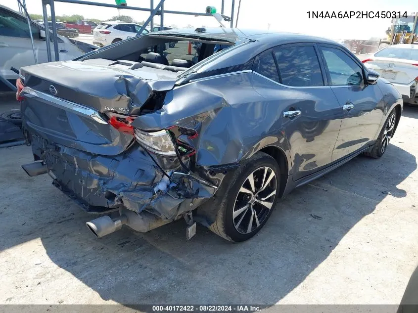 1N4AA6AP2HC450314 2017 Nissan Maxima 3.5 Platinum