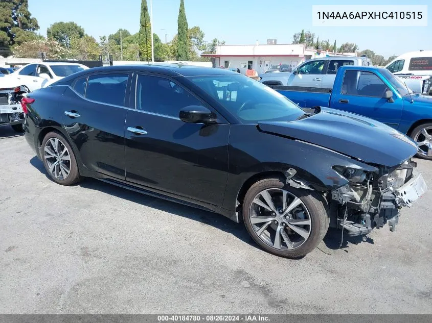 2017 Nissan Maxima 3.5 S VIN: 1N4AA6APXHC410515 Lot: 40184780