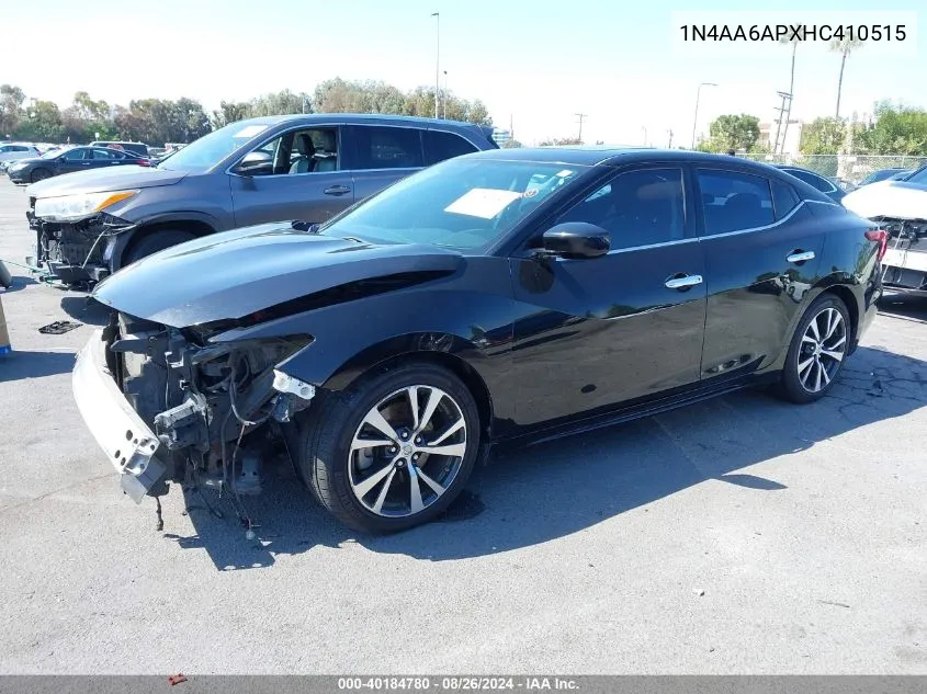 2017 Nissan Maxima 3.5 S VIN: 1N4AA6APXHC410515 Lot: 40184780