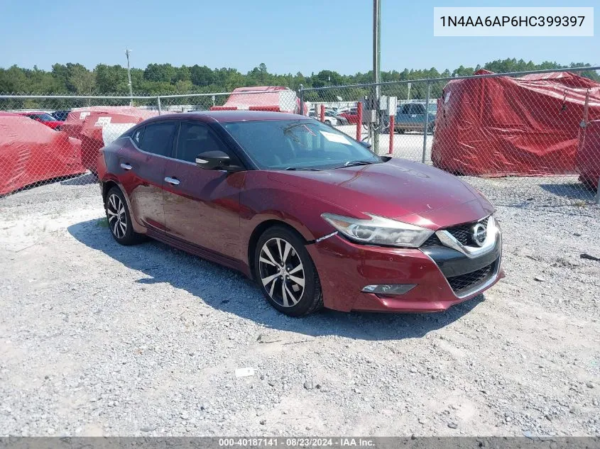 2017 Nissan Maxima 3.5 Sv VIN: 1N4AA6AP6HC399397 Lot: 40187141