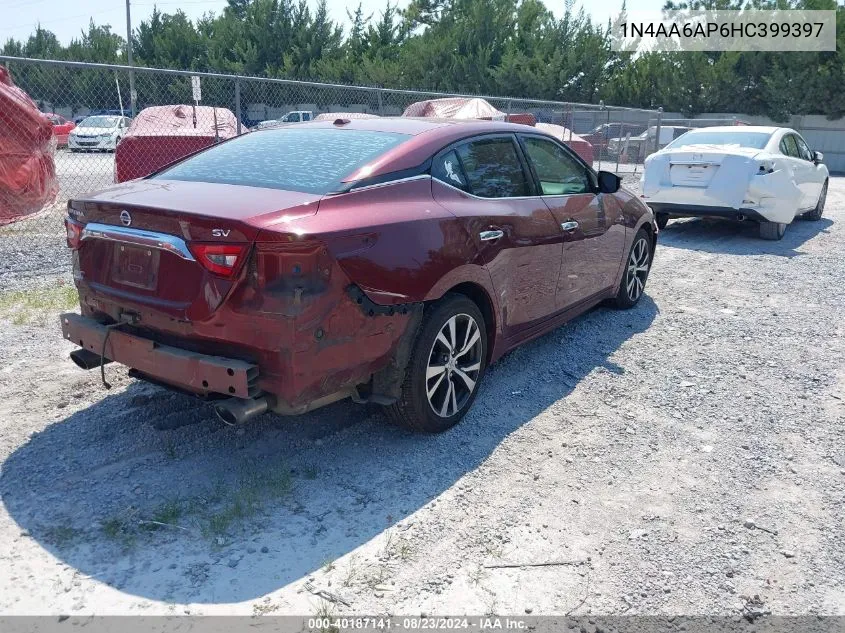 2017 Nissan Maxima 3.5 Sv VIN: 1N4AA6AP6HC399397 Lot: 40187141