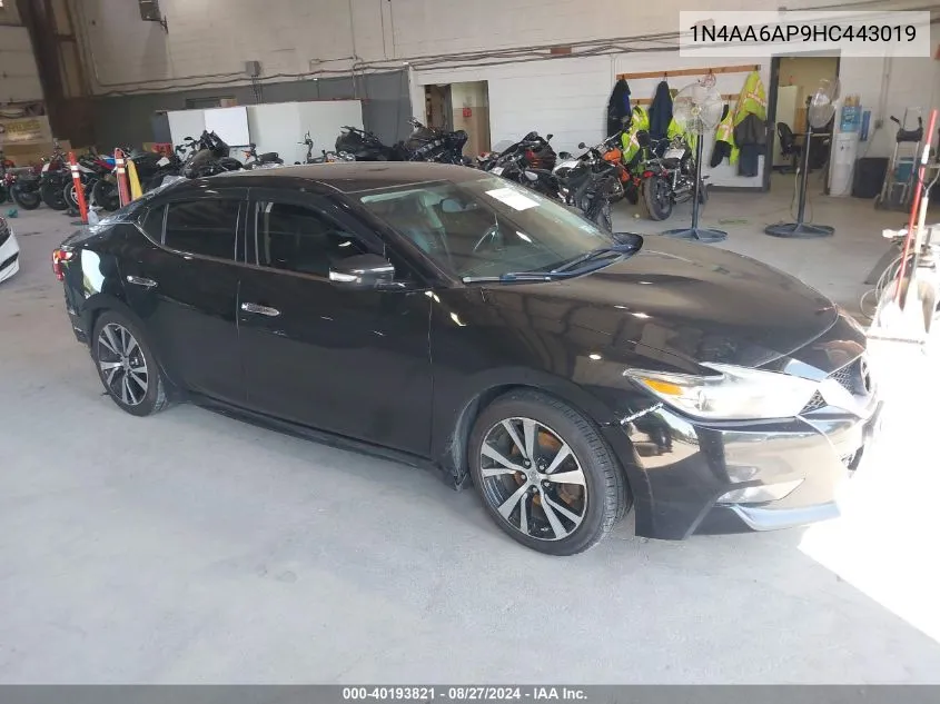 1N4AA6AP9HC443019 2017 Nissan Maxima 3.5 Sv