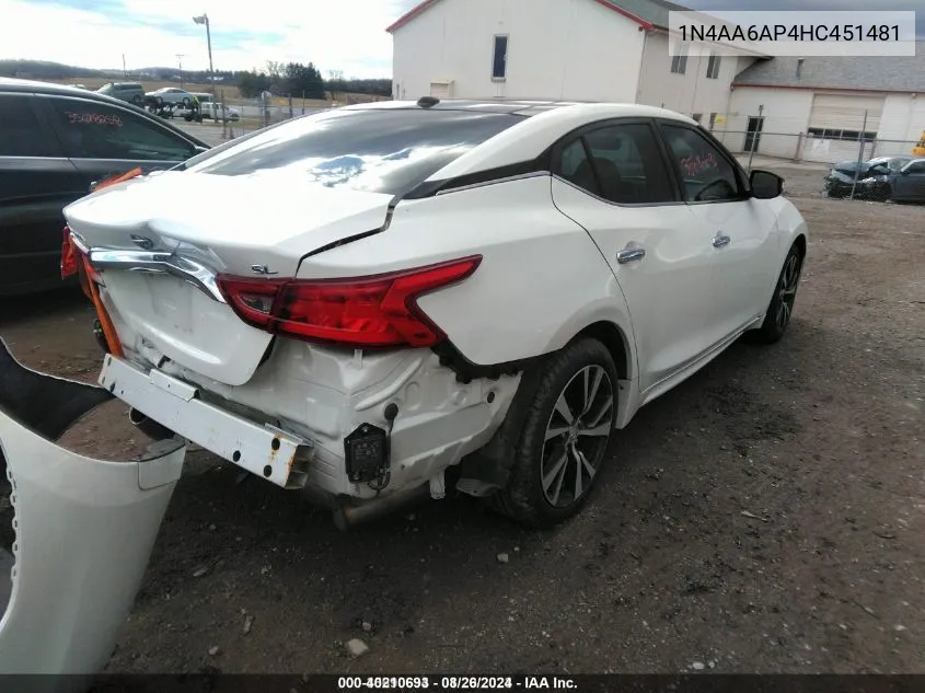 1N4AA6AP4HC451481 2017 Nissan Maxima 3.5 Sl