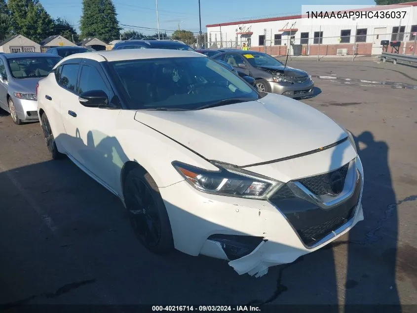 2017 Nissan Maxima 3.5 Sr VIN: 1N4AA6AP9HC436037 Lot: 40216714