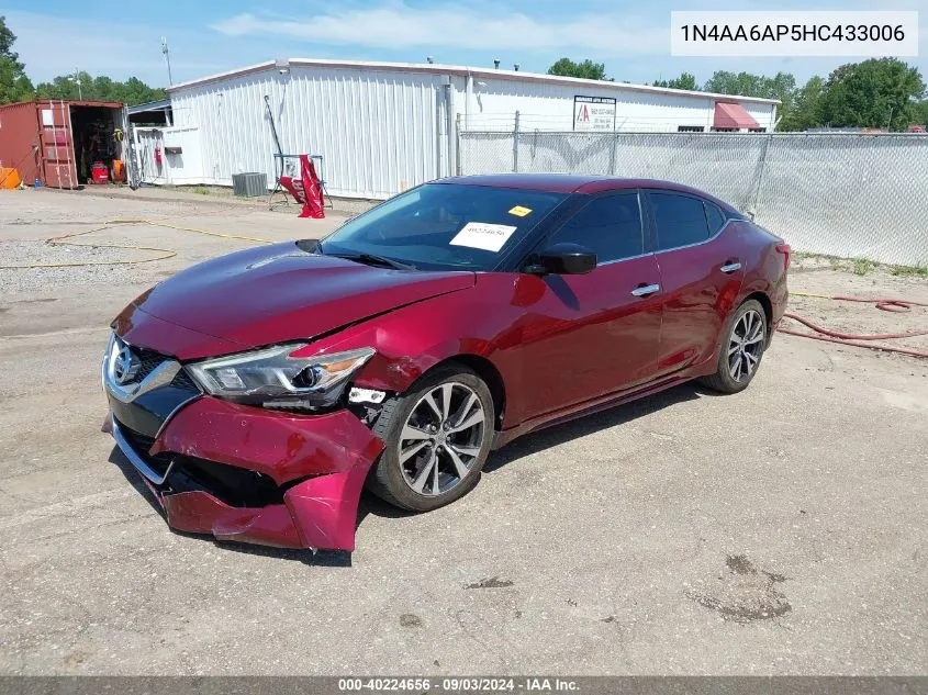 1N4AA6AP5HC433006 2017 Nissan Maxima 3.5 S