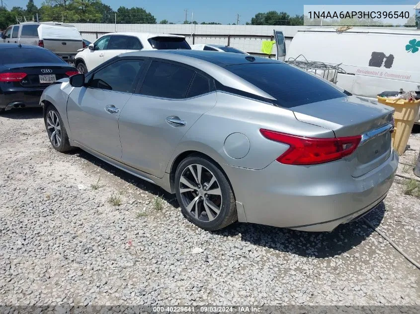 2017 Nissan Maxima 3.5 Platinum VIN: 1N4AA6AP3HC396540 Lot: 40229641