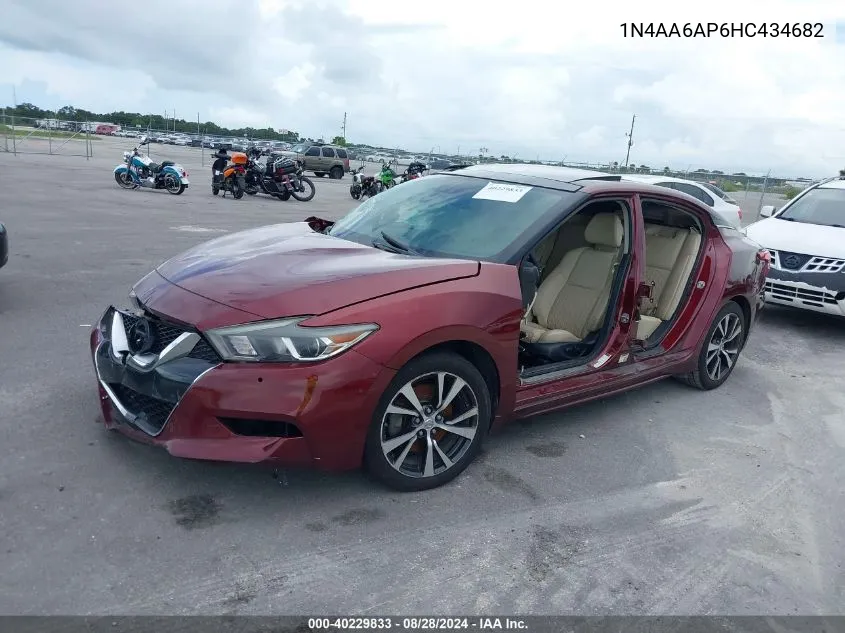 2017 Nissan Maxima 3.5 Platinum VIN: 1N4AA6AP6HC434682 Lot: 40229833