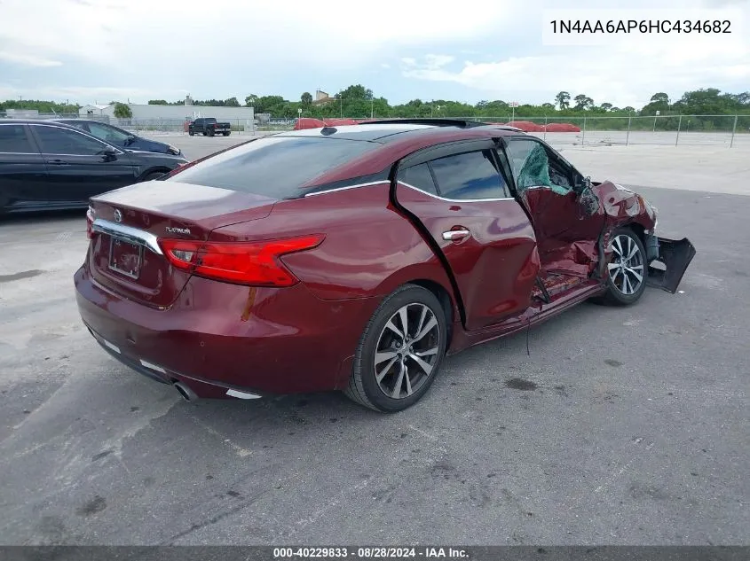 2017 Nissan Maxima 3.5 Platinum VIN: 1N4AA6AP6HC434682 Lot: 40229833