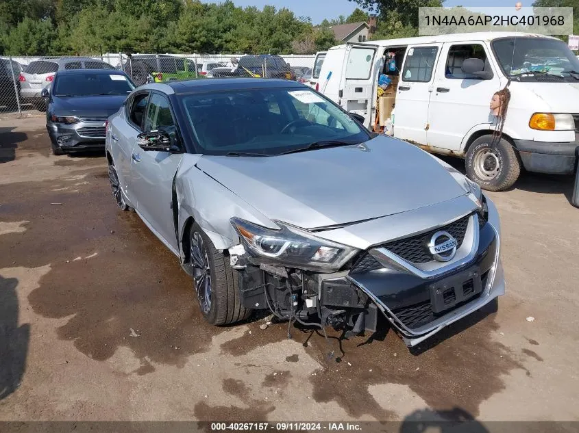 2017 Nissan Maxima 3.5 Platinum VIN: 1N4AA6AP2HC401968 Lot: 40267157