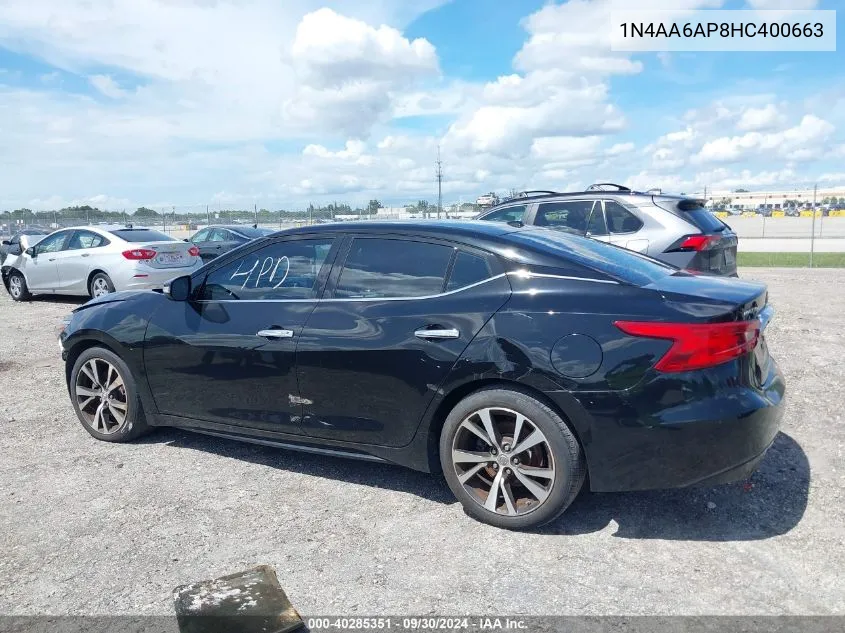 1N4AA6AP8HC400663 2017 Nissan Maxima 3.5 Sv