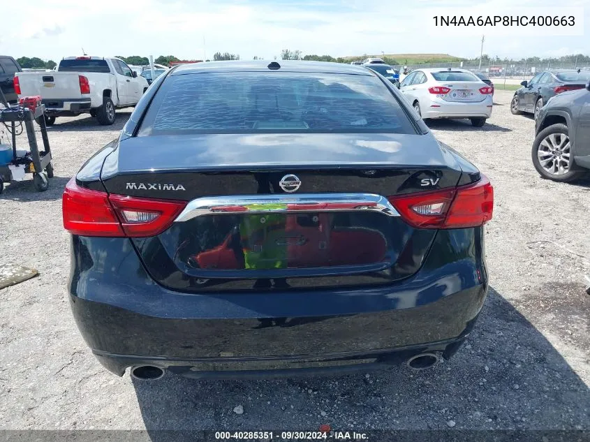 1N4AA6AP8HC400663 2017 Nissan Maxima 3.5 Sv