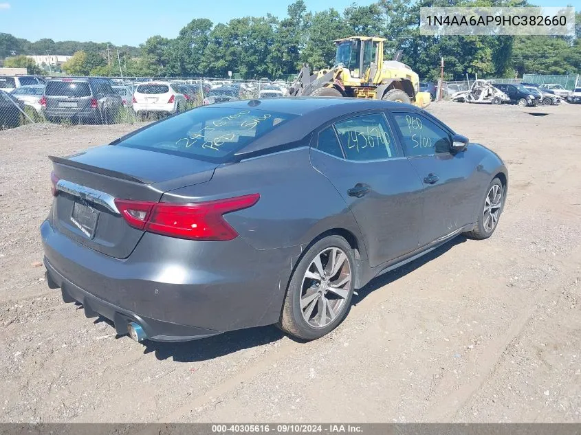 2017 Nissan Maxima 3.5 Platinum/3.5 S/3.5 Sl/3.5 Sr/3.5 Sv VIN: 1N4AA6AP9HC382660 Lot: 40305616