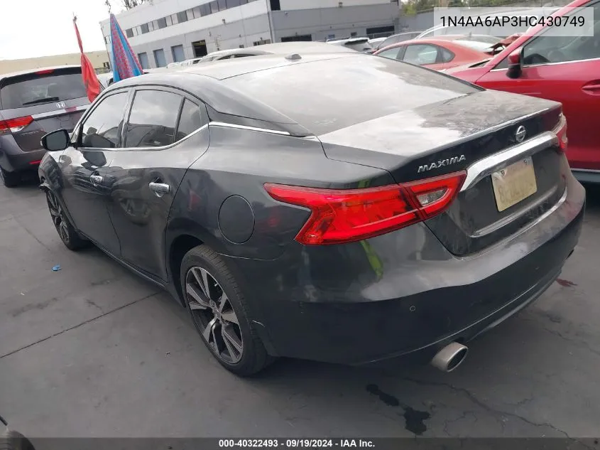 1N4AA6AP3HC430749 2017 Nissan Maxima 3.5 Sv