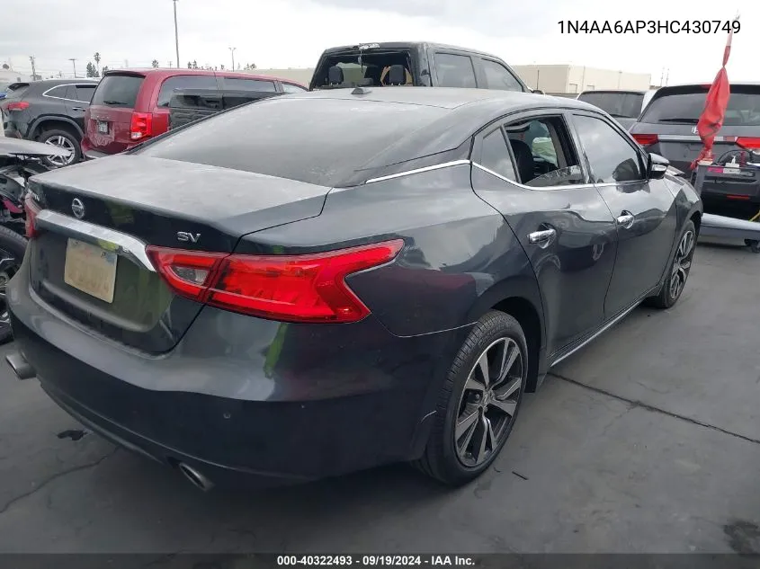 1N4AA6AP3HC430749 2017 Nissan Maxima 3.5 Sv