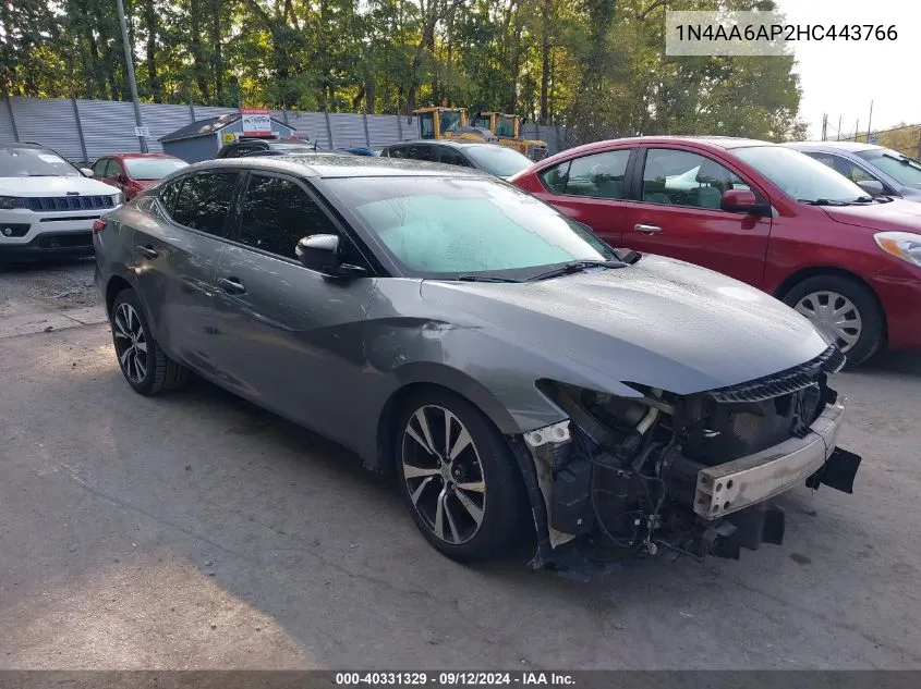 1N4AA6AP2HC443766 2017 Nissan Maxima 3.5S/Sv/Sl/Sr/Plat