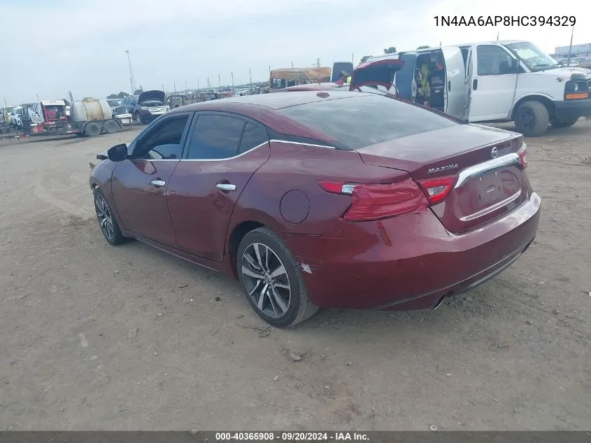 1N4AA6AP8HC394329 2017 Nissan Maxima 3.5 Sv