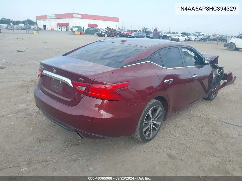 1N4AA6AP8HC394329 2017 Nissan Maxima 3.5 Sv