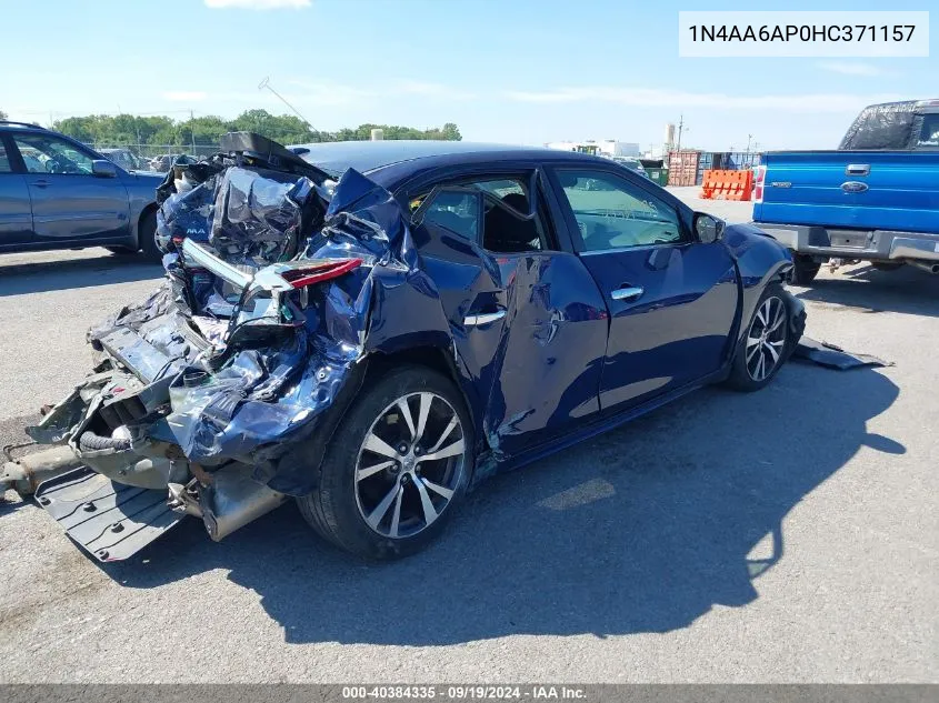 2017 Nissan Maxima 3.5 S VIN: 1N4AA6AP0HC371157 Lot: 40384335