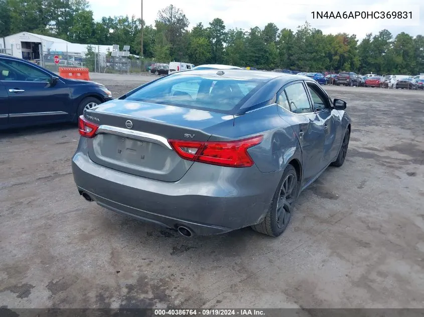 1N4AA6AP0HC369831 2017 Nissan Maxima 3.5 Platinum/3.5 S/3.5 Sl/3.5 Sr/3.5 Sv