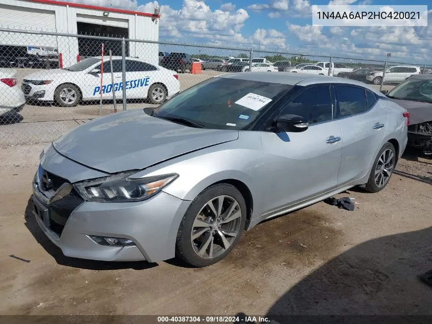 2017 Nissan Maxima 3.5 Sv VIN: 1N4AA6AP2HC420021 Lot: 40387304