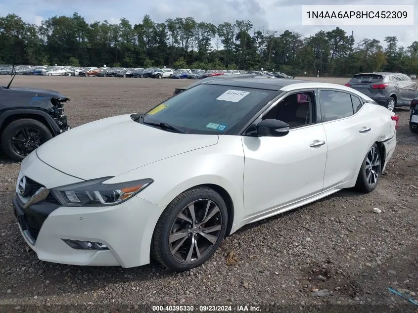 2017 Nissan Maxima 3.5S/Sv/Sl/Sr/Plat VIN: 1N4AA6AP8HC452309 Lot: 40395330