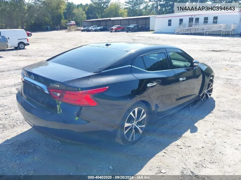 1N4AA6AP3HC394643 2017 Nissan Maxima 3.5 Platinum