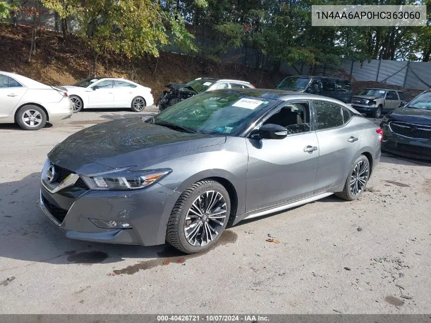 2017 Nissan Maxima 3.5S/Sv/Sl/Sr/Plat VIN: 1N4AA6AP0HC363060 Lot: 40426721