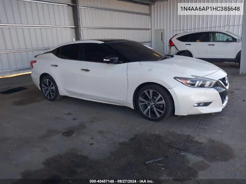 2017 Nissan Maxima 3.5 Platinum VIN: 1N4AA6AP1HC385648 Lot: 40457148