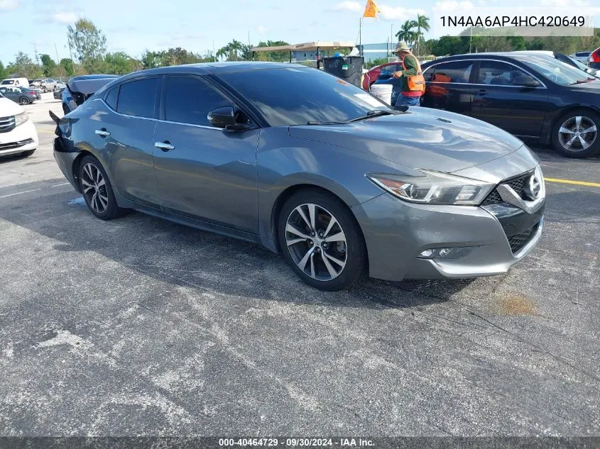 1N4AA6AP4HC420649 2017 Nissan Maxima 3.5 Sl