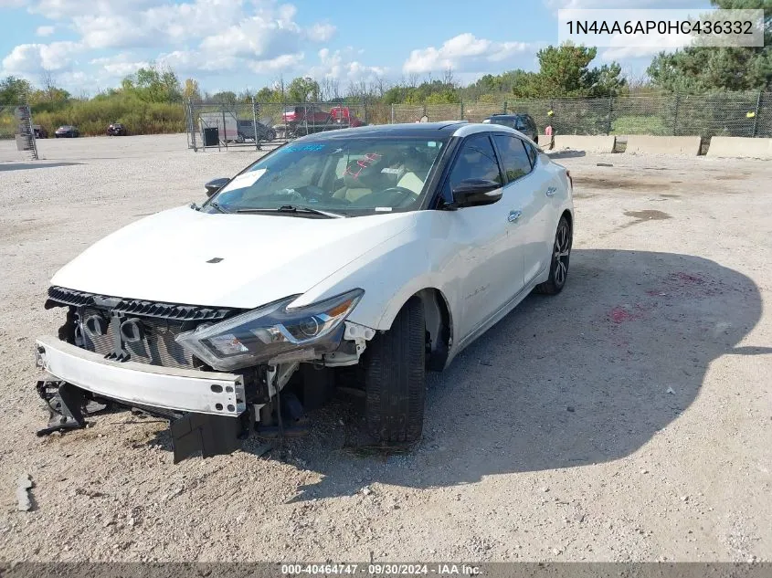 2017 Nissan Maxima 3.5 Sl VIN: 1N4AA6AP0HC436332 Lot: 40464747