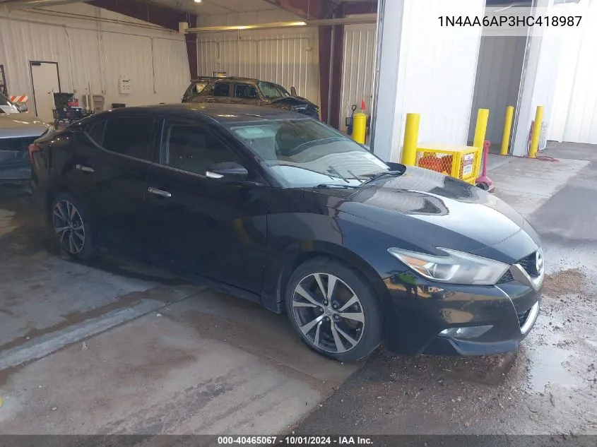 1N4AA6AP3HC418987 2017 Nissan Maxima 3.5 Sv