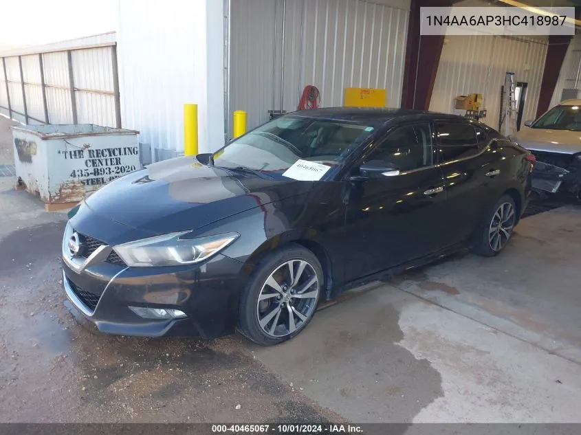 1N4AA6AP3HC418987 2017 Nissan Maxima 3.5 Sv