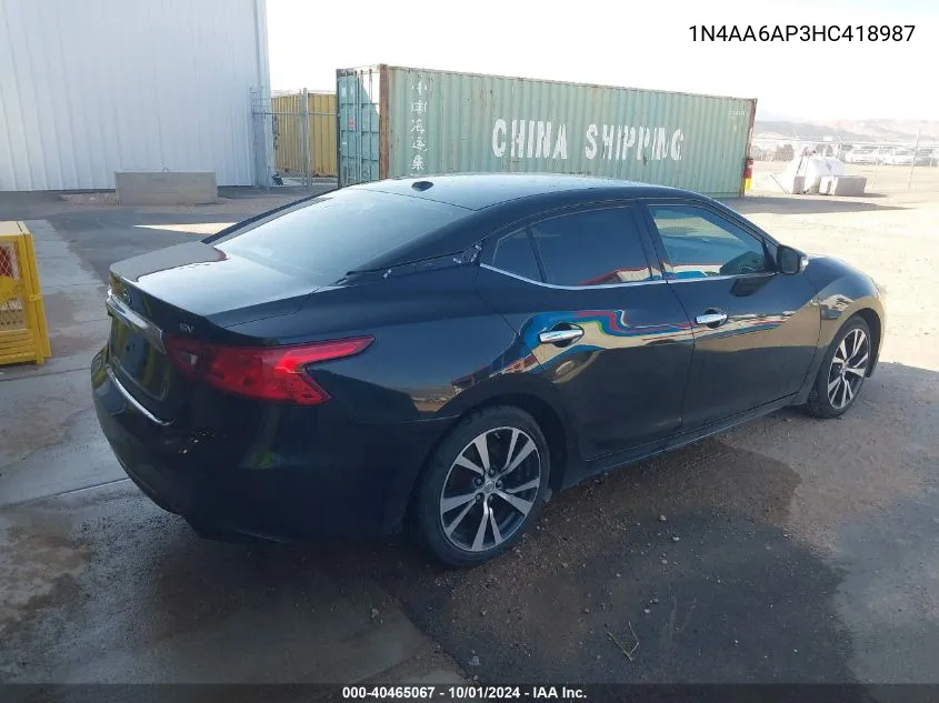 1N4AA6AP3HC418987 2017 Nissan Maxima 3.5 Sv