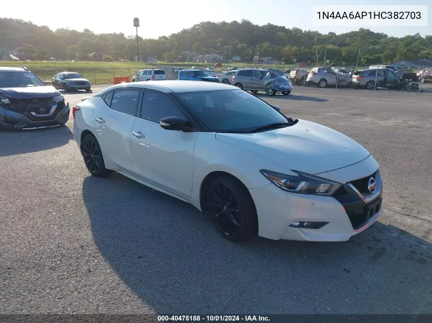 2017 Nissan Maxima 3.5 Sr VIN: 1N4AA6AP1HC382703 Lot: 40475188