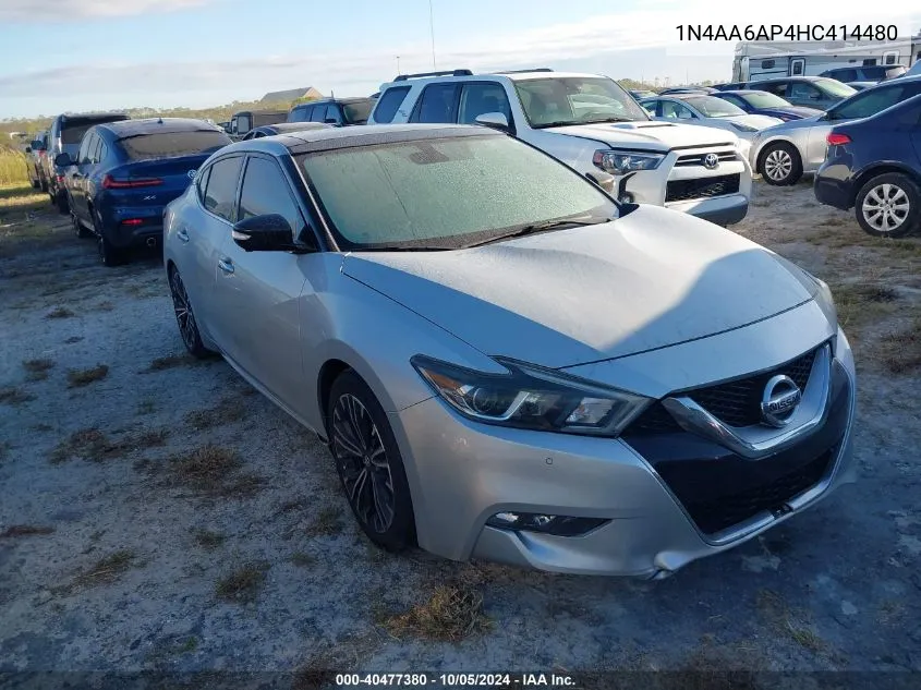 2017 Nissan Maxima 3.5S/Sv/Sl/Sr/Plat VIN: 1N4AA6AP4HC414480 Lot: 40477380