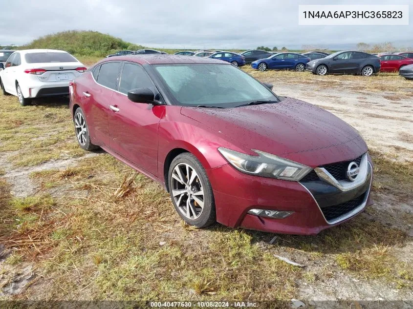 2017 Nissan Maxima 3.5S/Sv/Sl/Sr/Plat VIN: 1N4AA6AP3HC365823 Lot: 40477630