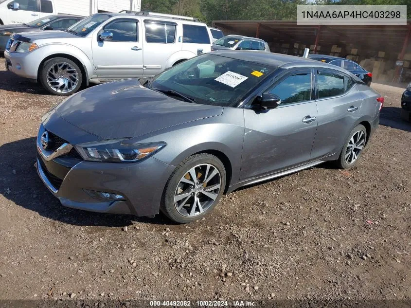 1N4AA6AP4HC403298 2017 Nissan Maxima 3.5 Sv