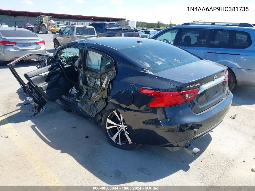 1N4AA6AP9HC381735 2017 Nissan Maxima 3.5 Platinum/3.5 S/3.5 Sl/3.5 Sr/3.5 Sv