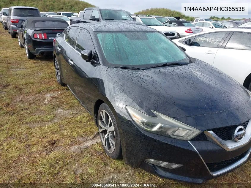 2017 Nissan Maxima 3.5S/Sv/Sl/Sr/Plat VIN: 1N4AA6AP4HC365538 Lot: 40540541