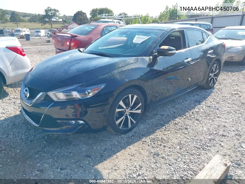 2017 Nissan Maxima 3.5 Platinum VIN: 1N4AA6AP8HC450706 Lot: 40547592