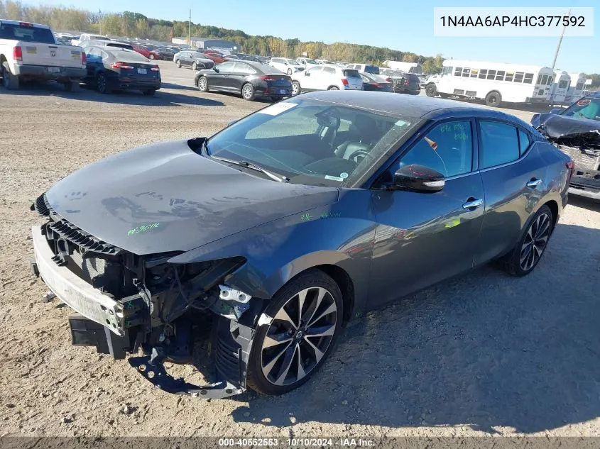 2017 Nissan Maxima 3.5 Sr VIN: 1N4AA6AP4HC377592 Lot: 40552553