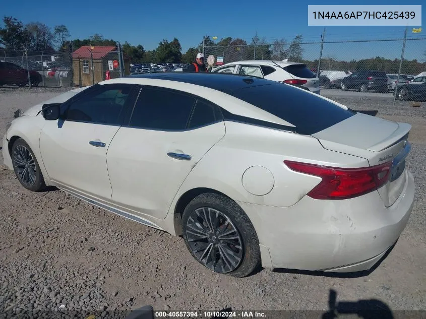 2017 Nissan Maxima 3.5 Platinum VIN: 1N4AA6AP7HC425439 Lot: 40557394