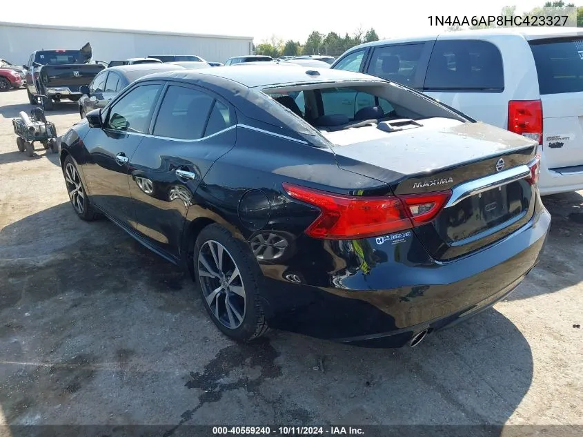 2017 Nissan Maxima 3.5 S VIN: 1N4AA6AP8HC423327 Lot: 40559240