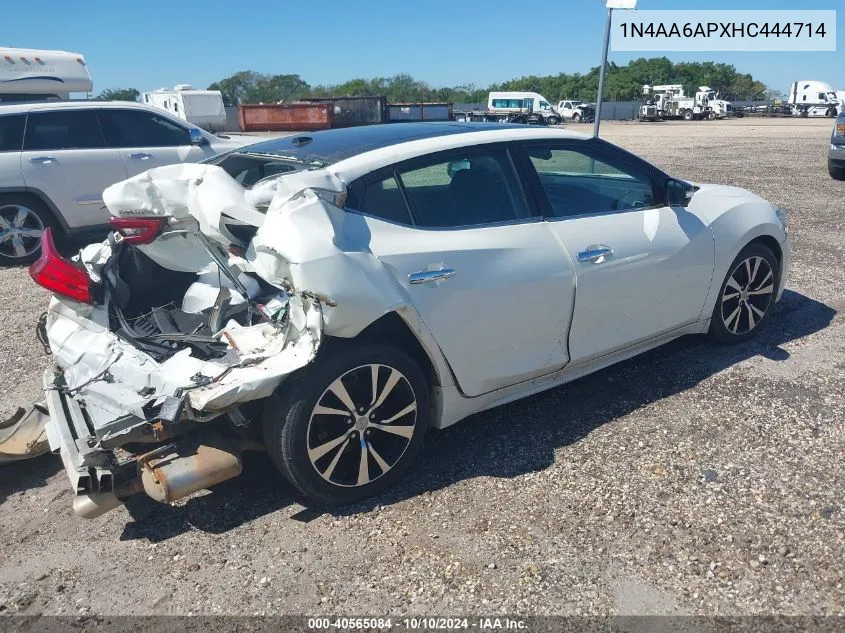 2017 Nissan Maxima 3.5 Platinum VIN: 1N4AA6APXHC444714 Lot: 40565084