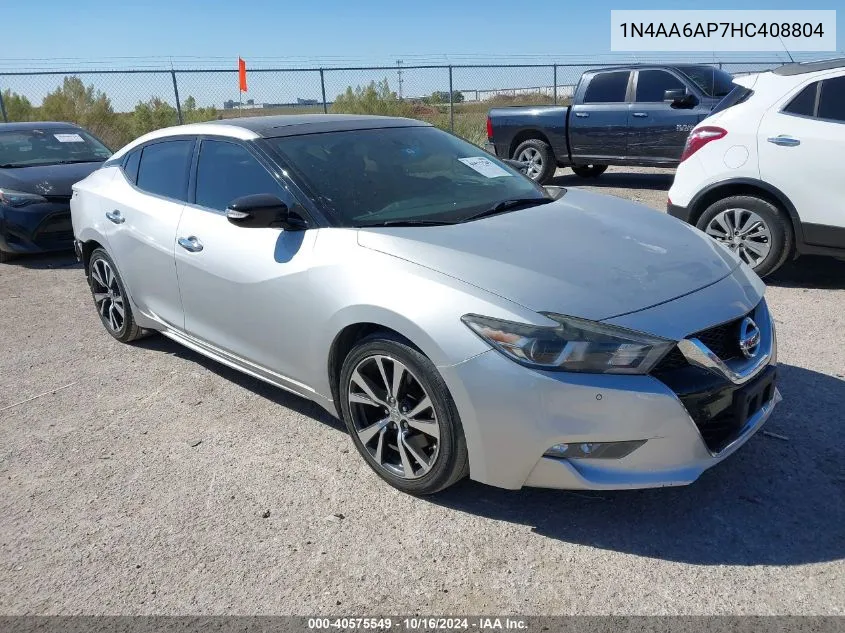 2017 Nissan Maxima 3.5 Sl VIN: 1N4AA6AP7HC408804 Lot: 40575549