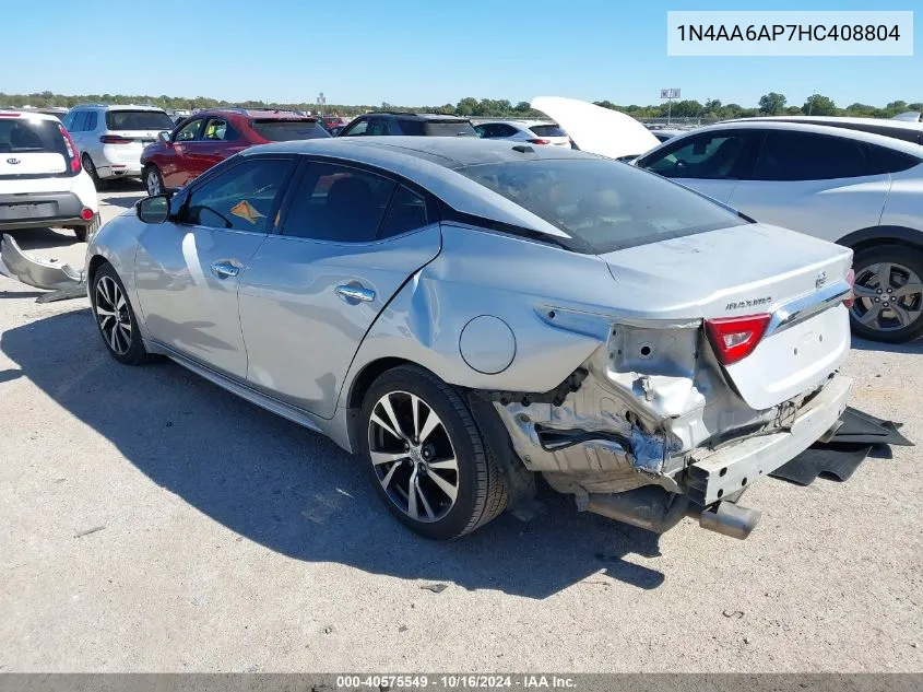 2017 Nissan Maxima 3.5 Sl VIN: 1N4AA6AP7HC408804 Lot: 40575549