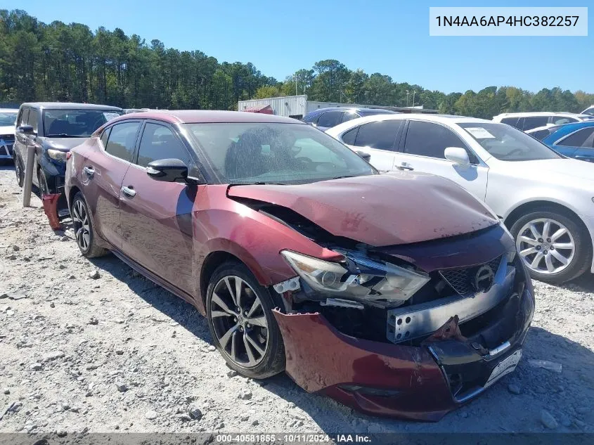 2017 Nissan Maxima 3.5 Platinum/3.5 S/3.5 Sl/3.5 Sr/3.5 Sv VIN: 1N4AA6AP4HC382257 Lot: 40581855