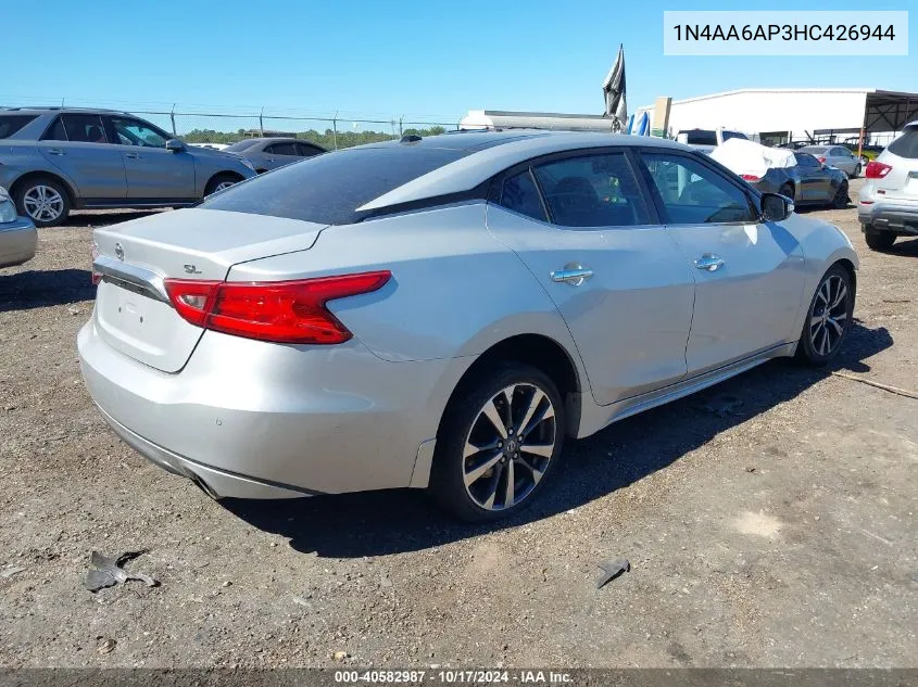 2017 Nissan Maxima 3.5 Sl VIN: 1N4AA6AP3HC426944 Lot: 40582987