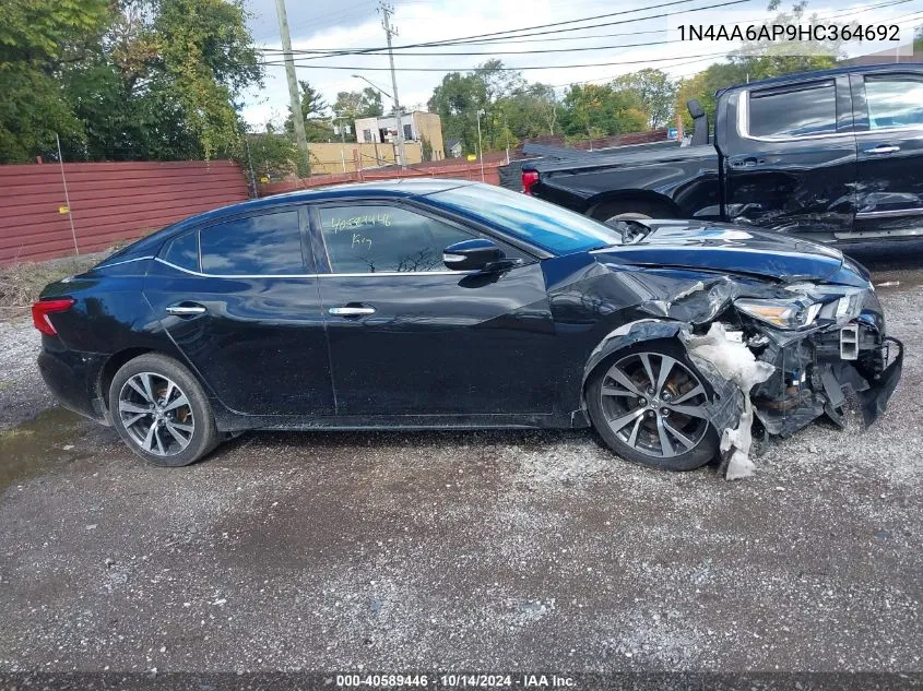 2017 Nissan Maxima 3.5 Platinum/3.5 S/3.5 Sl/3.5 Sr/3.5 Sv VIN: 1N4AA6AP9HC364692 Lot: 40589446