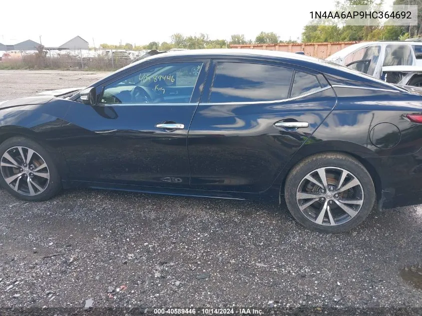 2017 Nissan Maxima 3.5 Platinum/3.5 S/3.5 Sl/3.5 Sr/3.5 Sv VIN: 1N4AA6AP9HC364692 Lot: 40589446